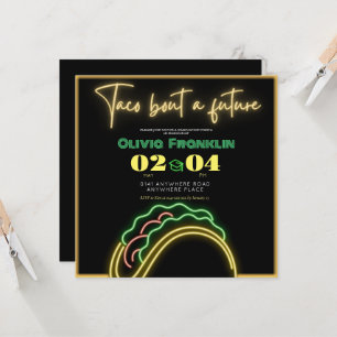 Invitación Neon taco sobre una futura graduación
