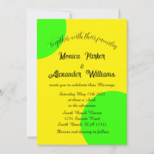 Neon Yellow Green Bold Boda Retro Moderno