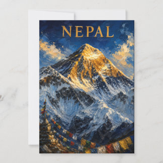 Invitación Nepal: Golden Sunrise Mount Everest Art Souvenir