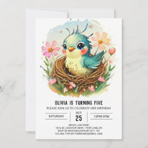 Invitación Nest Bohemian Bird Birday