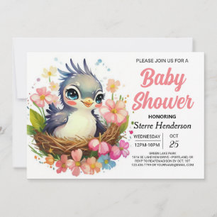 Invitación Nest Elegant Bird Baby Shower