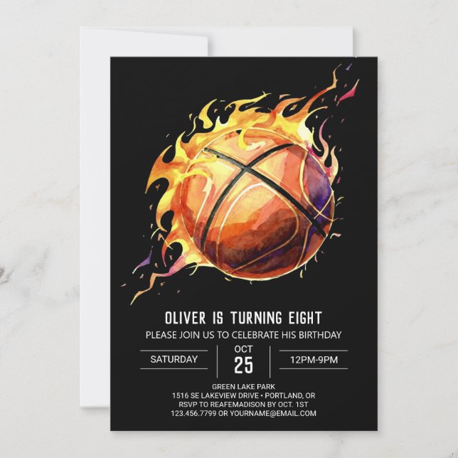 Invitación Neto de baloncesto moderno encantado (Anverso)