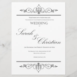 Invitación Neumático negro - Elegante simple - Boda - Invitac