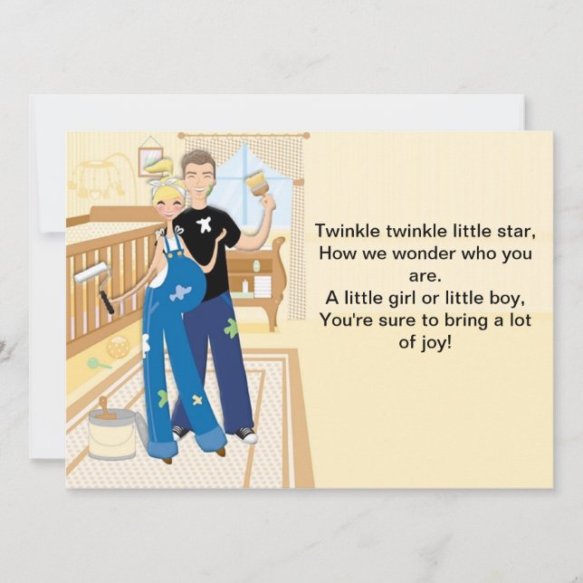 Invitación neutra a Baby Shower (Anverso)