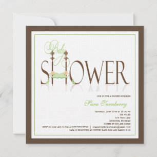 Invitación neutra a Baby Shower - Bebés gemelos