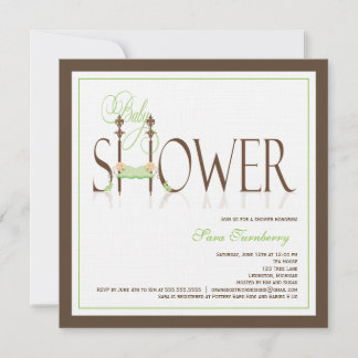 Invitación neutra a Baby Shower - Bebés gemelos