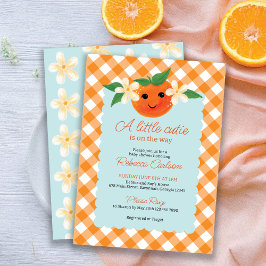Invitación Neutra a Baby Shower de Pequeño Naranja