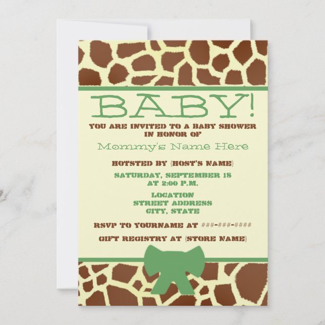 Invitación neutra a Baby Shower - Impresión de jir (Anverso)
