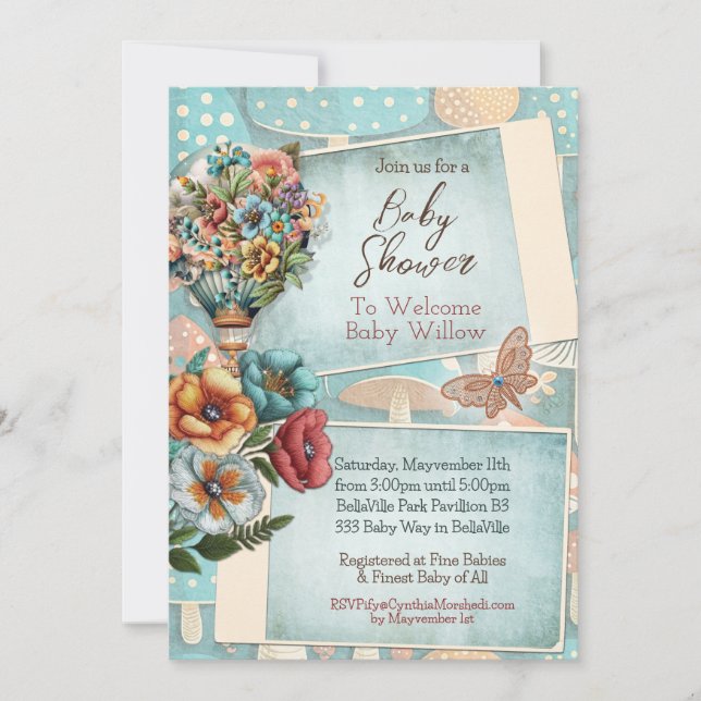 Invitación neutral a Baby Shower (Anverso)