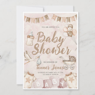 Invitación neutral a Baby Shower