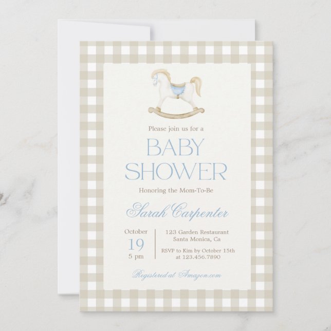 Invitación neutral a Baby Shower (Anverso)