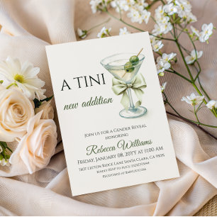 Invitación Neutral A Tini Nueva Adición Martini Revelación de