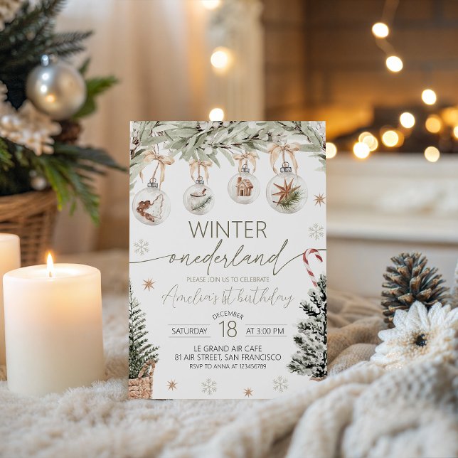 Invitación Neutral a Winter Onederland (Subido por el creador)