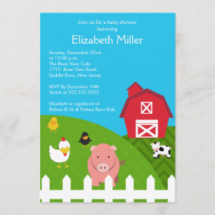 Invitación neutral animal de Baby Shower del