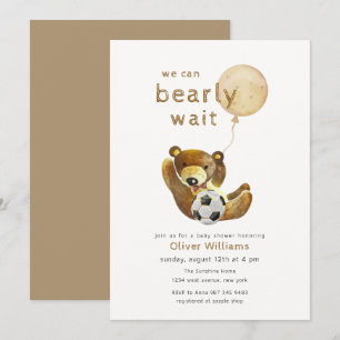 Invitación Neutral Bearly Wait All Star Globo Baby Shower