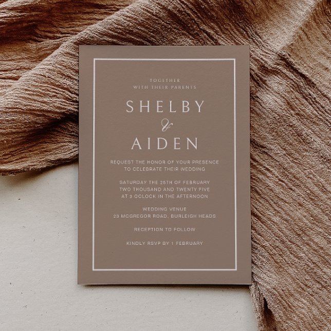 Invitación Neutral Beige Boda moderno (Subido por el creador)