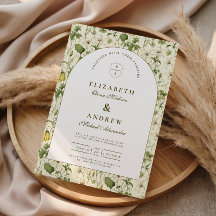 Neutral Botanical Arch Garden Wedding