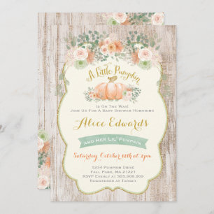 Invitación neutral de Baby Shower de la calabaza