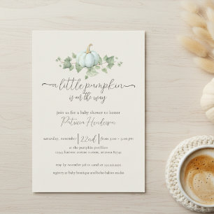 Invitación neutral de género Baby Shower de calaba