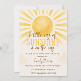 Invitación neutral de género Baby Shower Sunshine