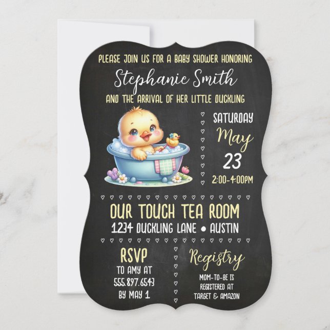 Invitación neutral de género de Baby Shower en el  (Anverso)
