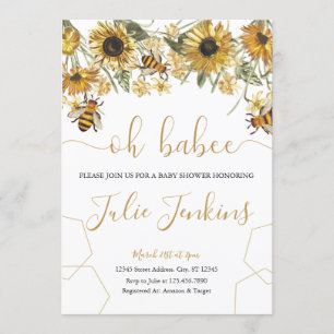 Invitación neutral de género de Bee Baby Shower