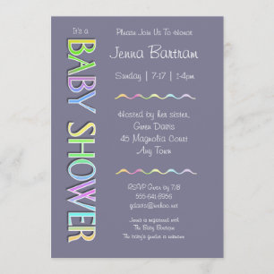Invitación neutral de género de Pastel Baby Shower