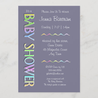 Invitación neutral de género de Pastel Baby Shower