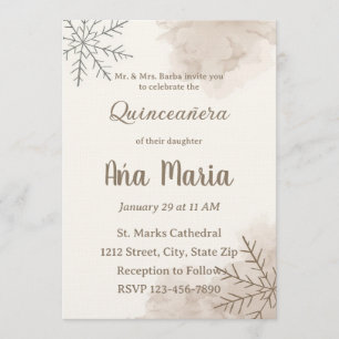 Invitación Neutral de Invierno para Quinceañera – 