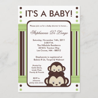 invitación neutral de Jung Baby Shower del mono
