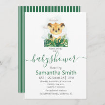 Invitación neutral del bebe de Safari