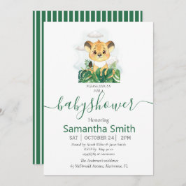 Invitación neutral del bebe de Safari