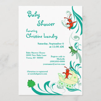 Invitación Neutral del género de Cajun Baby Shower (blanco)