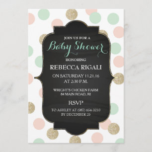 Invitación Neutral del género del ~ de Baby Shower del lunar
