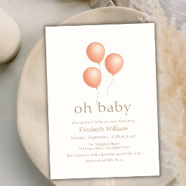 Invitación Neutral elegante Boho Balloon Baby Shower