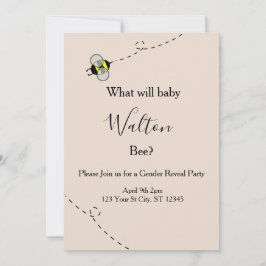 Invitación Neutral Gender Reveal Invitations Bee Themed