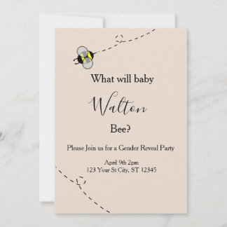 Invitación Neutral Gender Reveal Invitations Bee Themed