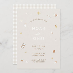 Invitación Neutral Kids Beach Pool Tema Fiesta Cumpleaños