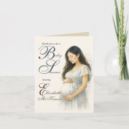 Invitación Neutral Minimal Baby Shower Asian Mom to be