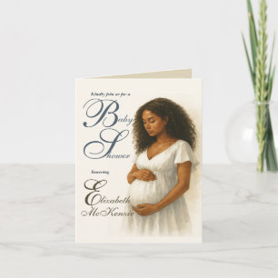 Invitación Neutral Minimal Baby Shower Black Mom to be