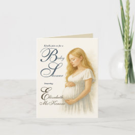 Invitación Neutral Minimal Baby Shower Blode Mom to be