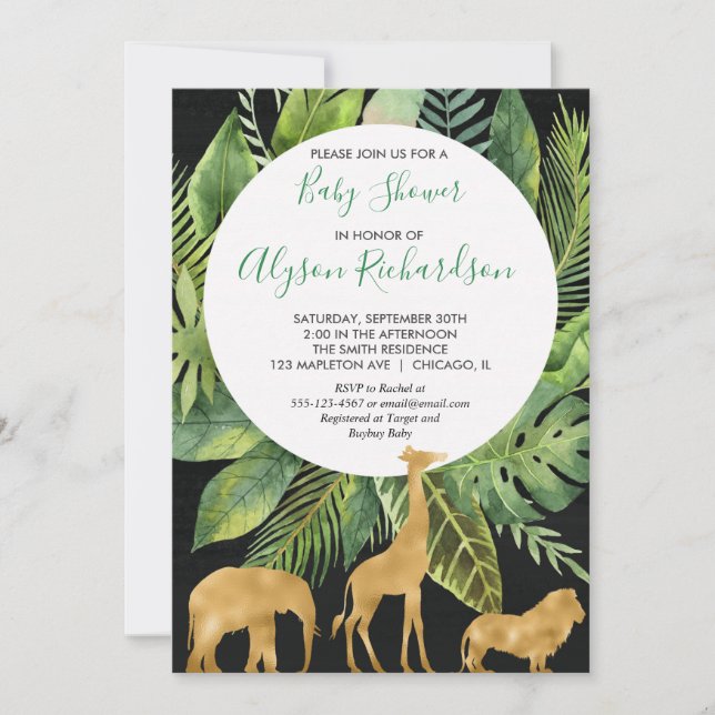 Invitación Neutral negro del género de la fiesta de (Anverso)