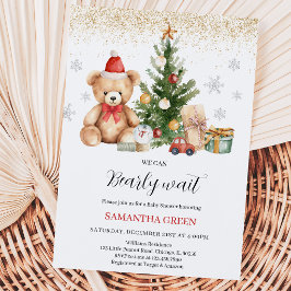 Invitación Neutral No Podemos Esperar Navidad Baby Shower