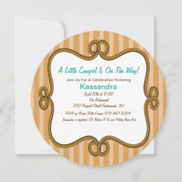 Invitación neutral occidental redonda de Baby