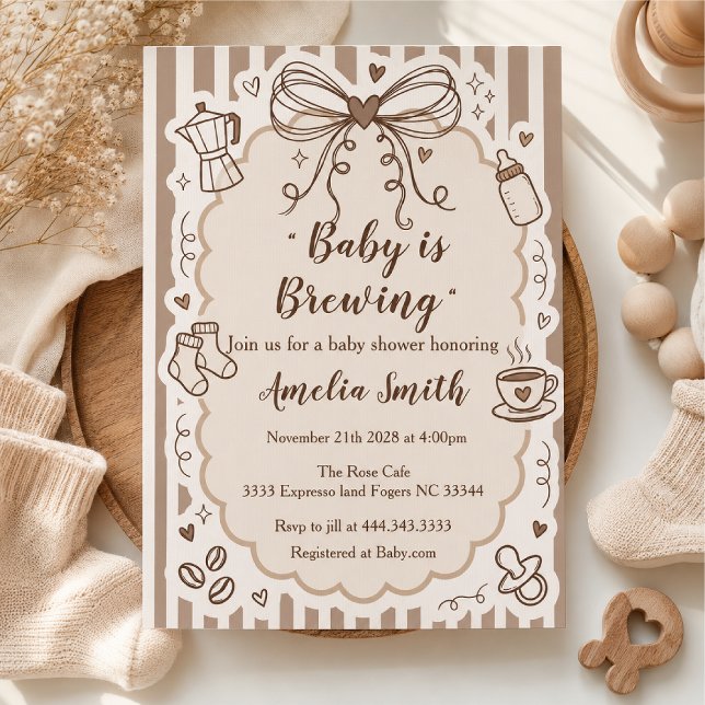 Invitación neutral para baby shower con tema de ca (Subido por el creador)