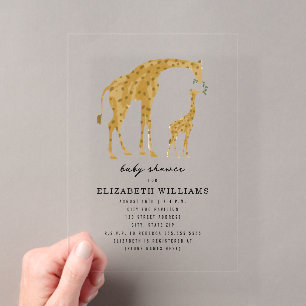Invitación neutral para baby shower de mamá y bebé