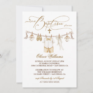 Invitación neutral para bautizo de niño