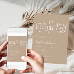 Invitación Neutral Podemos Esperar A Que Teddy Bear Baby Show