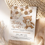 Invitación Neutral Podemos Esperar A Que Teddy Bear Baby Show<br><div class="desc">Esta adorable invitación temática de osito de peluche te hará sonreír a los clientes. Los tonos marrón, beige y marfil son suaves y el diseño es perfecto para una ducha de bebé de sexo neutro. Personalice la invitación con sus detalles y si desea reorganizar el estilo y la ubicación del...</div>