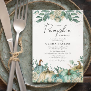 Invitación Neutral Pumpkin Watercolor Floral Baby Shower